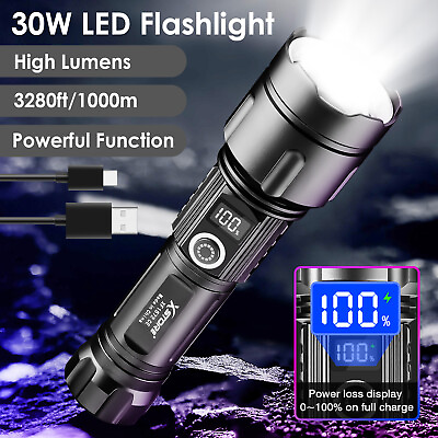 #ad Super Bright 2000000LM LED Flashlight Rechargeable Tactical Work Light Torch