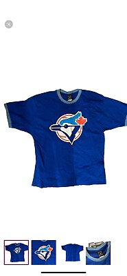 #ad Toronto Blue Jays Ringer Tee MLB Baseball Canada Vintage 80s