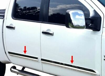 #ad fit:2004 2015 Nissan Titan Crew Cab Body Side Molding Trim Overlay Cover 4Pc 3quot;