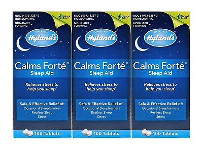 #ad Hyland#x27;s Homeopathic SLEEP AID CALMS FORTE 3 PACK 300 Tablets STRESS RELIEF