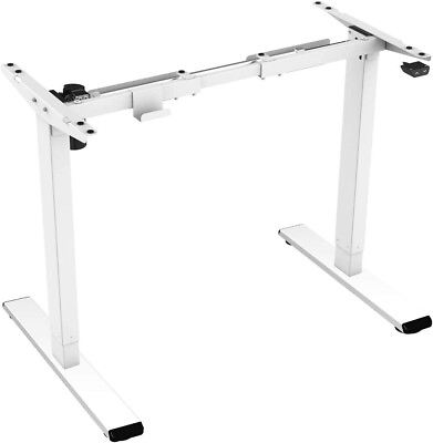 #ad DIY Adjustable Desk Frame Single Motor Electric Base Standing Desk White