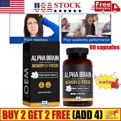 #ad Alpha Brain Memory amp; Focus 60 Capsules Supplement for Men amp; Women.