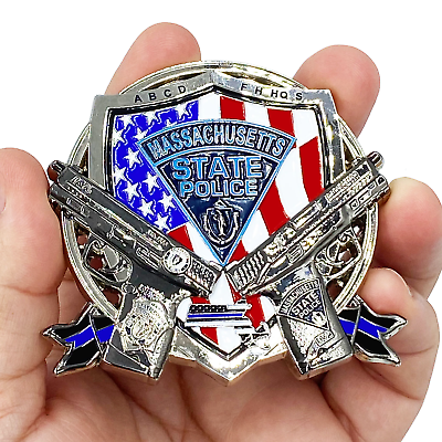 #ad #ad BL17 016 MSP Big Medallion Massachusetts State Police Trooper Large Challenge Co