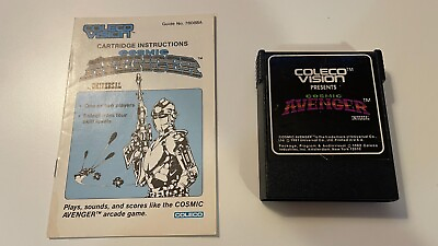 #ad ColecoVision Game: Cosmic Avenger with Manual Booklet Tested Works Rare