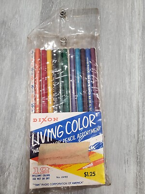 #ad Vintage Dixon Living Color Pencils Water Color Assortment Missing 1 pencil