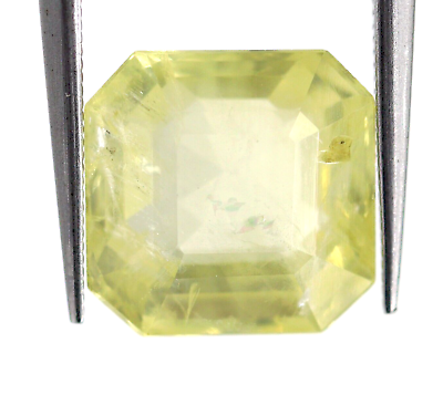 #ad 2.83 Ct 7 MM Natural Sapphire Light Yellow Color Faceted Square Cut Gemstone