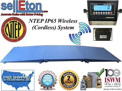#ad NTEP Floor scale 48quot; x 96quot; 4#x27; x 8#x27; Wireless Cordless 2 ramp 10000 lbs x 2 lb
