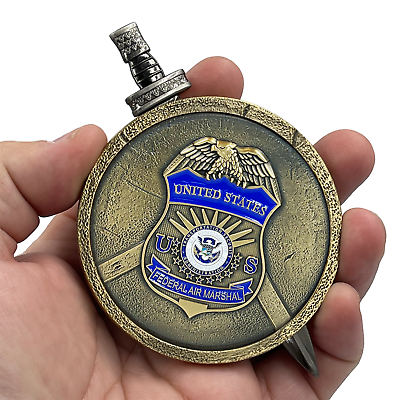 #ad #ad EL2 018 FAM Federal Agent Air Marshal Shield with removable Sword Challenge Coin