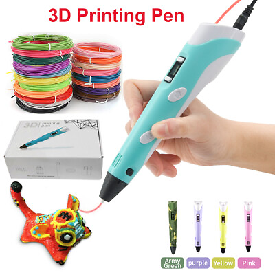 #ad 3D Pen Kids 3D Printing Pen LCD Screen PLA Filament Set Children DIY Toys Gift