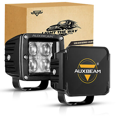 #ad AUXBEAM 3quot; inch SPOT Beam Off Road LED Work Light Bar Pods Black Covers Shield