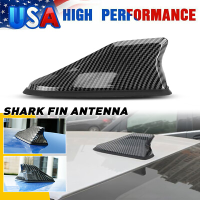 #ad Universal Shark Fin Antenna Cover Car Roof Trim Signal Radio AM FM Aerial Black