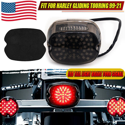 #ad Smoke LED Tail Light Turn Signal Brake Fits for Harley Sportster Softail Touring