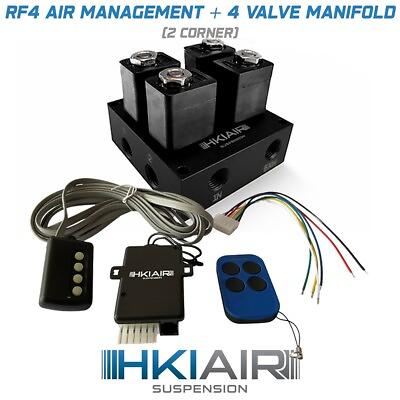 #ad 2 Corner Valve Manifold Air Ride Remote Control Suspension RF 4 Channels
