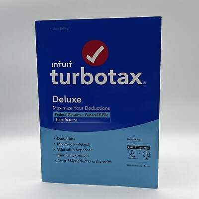 #ad Turbotax Deluxe 2022 Federal RETURNS E FILE amp; State Tax Software Windows amp; Mac