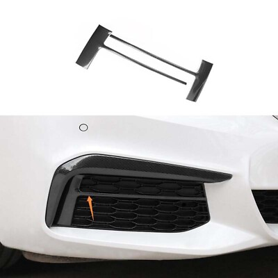#ad Front Fog Light 2018 2022 For BMW 5 Series Lamp Strip Trim Carbon Fiber Steel