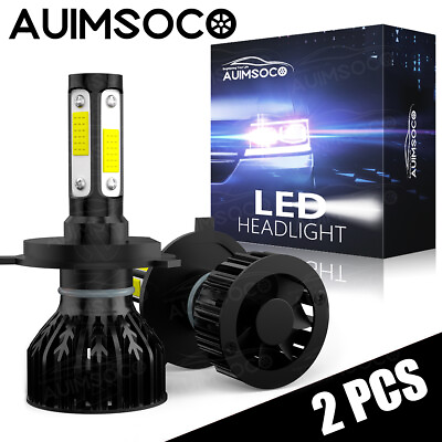 #ad #ad 4 sides H4 9003 Super White Light Kit LED Headlight Bulbs High Low Beam 6500K
