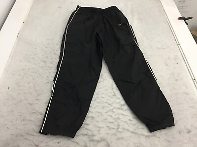 #ad VTG Nike pants mens XL Extra Large black elastic drawstring zipper legs pockets