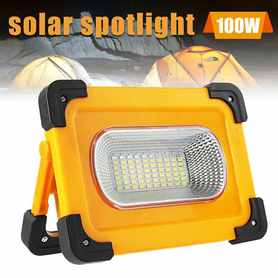 #ad LED Solar Rechargeable Work Light Portable Strobe Emergency Floodlight Camp