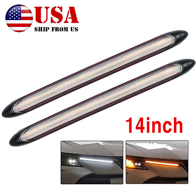 #ad LED Daytime Running Light Strip For Car Truck DRL Driving Turn Signal universal