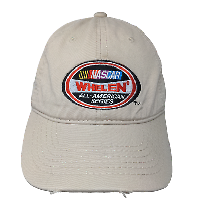 #ad Hit Wear Men#x27;s Strapback Hat Tan OSFA Embroidered NASCAR Whelen Series Logo