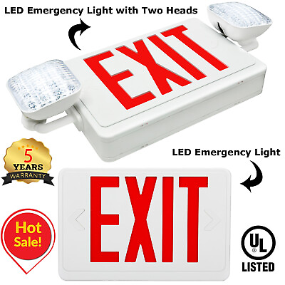 #ad Commercial LED Emergency Exit Sign with Battery Backup UL Certified AC120 277V