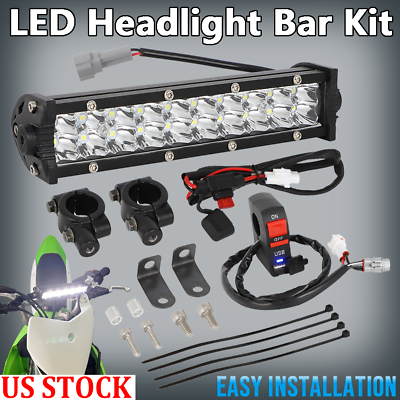 #ad Universal LED Headlight Light Bar Upgrade Kit For Dirt Bike Easy Installation US