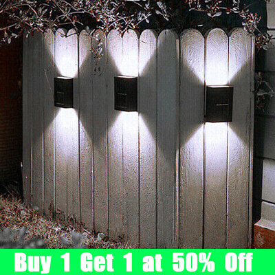 Solar 2LED Deck Light Path Garden Patio Pathway Stairs Step Fence Lamp Outdoor