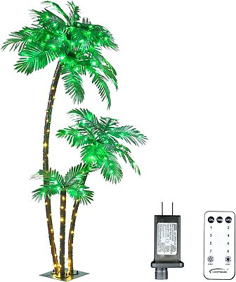 #ad Lightshare Lighted Palm Tree Artificial Palm Tree Decor for Outdoor Fake Tree