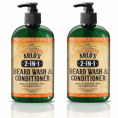 #ad Arlo#x27;s 2 in 1 Beard Wash and Conditioner 12 oz. Pro Growth Formula 2 PACK