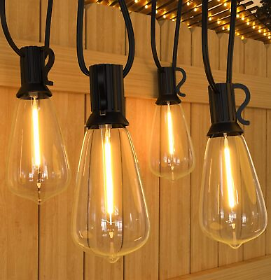 #ad 60FT 120FT Outdoor LED String Light Waterproof Patio Bulb Dimmable Warm White