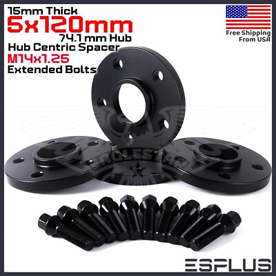 #ad 4 Pc BMW 15 mm 5x120 Hub Centric Wheel Spacers Fit 2007 2018 X5 amp; 2008 2019 X6