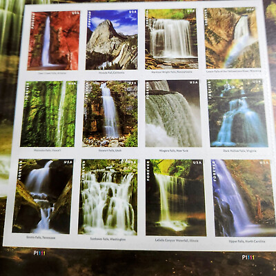 #ad Scott # 5800 Waterfalls Sheet of 12 First Class Stamps Face Value $8.16