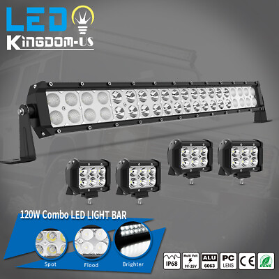 #ad 22inch 120W LED Work Light Bar 4x4quot; Spot Pods Offroad Fog Lamp SUV 4WD ATV UTE