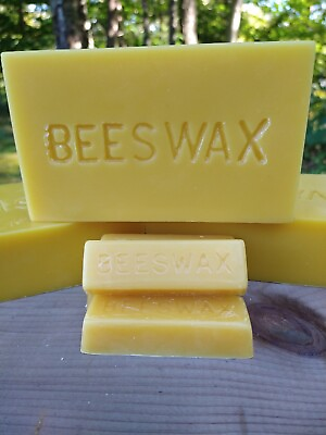 #ad 100% beeswax block bar Hand Poured in Vermont