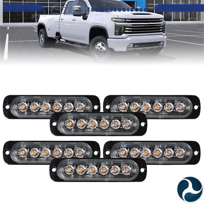 #ad #ad 6x Amber 6 LED Flash Strobe Light for Car Truck Emergency Beacon Warning Hazard