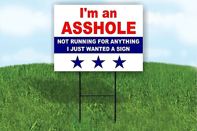 #ad I#x27;M AN A HOLE NOT RUNNING FOR ANYTHING Yard Sign Road with Stand LAWN SIGN