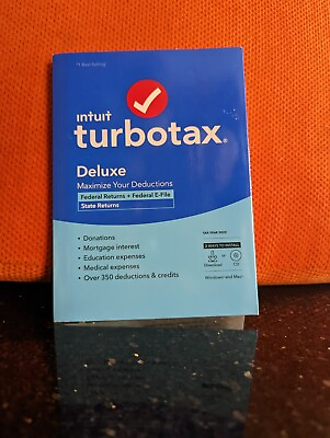 #ad TurboTax Deluxe 2022 Federal State Efile for Windows Mac CD or download