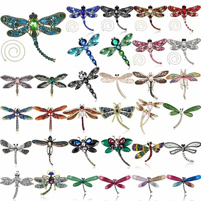 #ad Fashion Crystal Dragonfly Rhinestone Animal Insect Brooch Pin Charm Women Gift