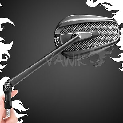 #ad VAWiK Mirrors MAMBA Black Carbon Fiber Convex fits Harley Dyna Softail Sporster