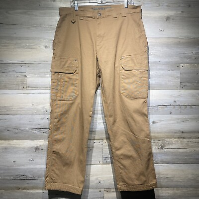 #ad Duluth Trading Flex Fire Hose Relaxed Fit Canvas Cargo Pants W37 L31 Brown