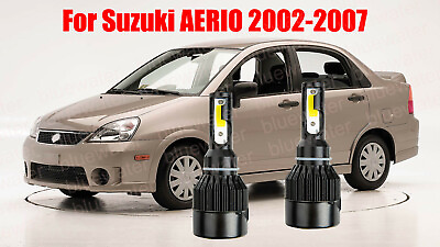#ad LED For AERIO 2002 2007 Headlight Kit H4 9003 6000K White CREE Bulbs HI Low Beam