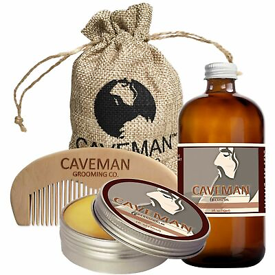 #ad Hand Crafted Caveman™ Beard Growth Oil Beard Balm Handmade Comb Bay Rum