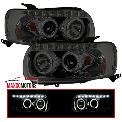 #ad Smoke Projector Headlights Fits 2005 2007 Ford Escape LED Halo Lamps LeftRight