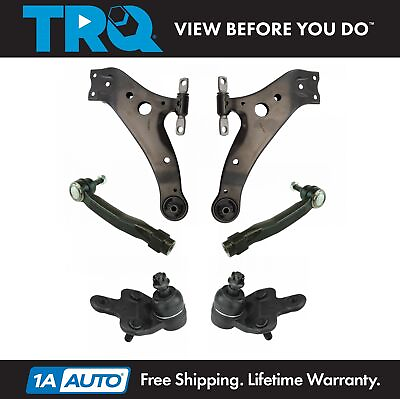 #ad TRQ 6pc Steering Suspension Kit Control Arms Ball Joints Outer Tie Rods