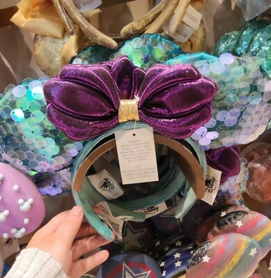 #ad Disney Parks Minnie Ears Little Mermaid Ariel Purple Rare Limited Headband 2022