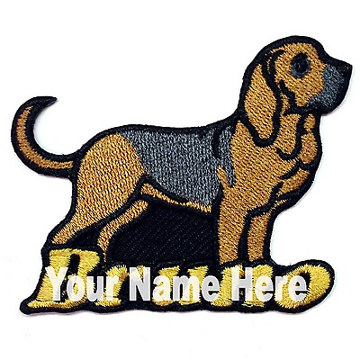 #ad Bloodhound Dog Custom Iron on Patch With Name Personalized Free