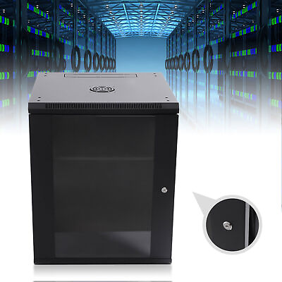 #ad 4U 6U 9U 15U Wall Mount Network Server Data Cabinet Enclosure Rack Glass Door US