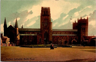 #ad Postcard 1909 Durham Cathedral North Front London UK B213