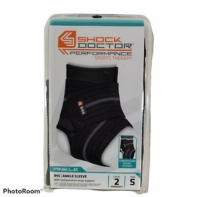#ad Shock Doctor Ankle Sleeve with Compression Wrap Support Black Small 8 8.5quot;