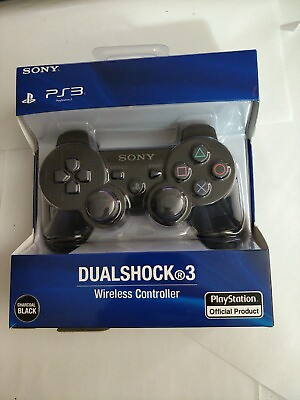 #ad For Sony PlayStation 3 PS3 DualShock 3 Controller with Charging Cable Black
